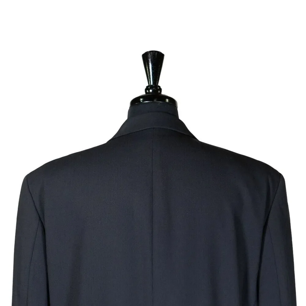 Hugo Boss Mens Blazer Blue Wool Blend 3 Button Jacket Sport Coat EU 54 US 44R